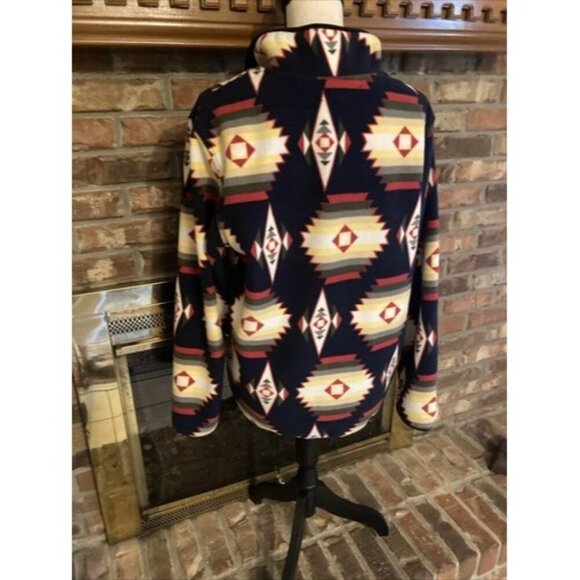 Pacsun Aztec Blanket Art Quarter Zip Fleece Size Medium - Picture 4 of 8